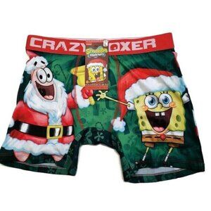 Nickelodeon Mens Large Spongebob Squarepants Christmas Boxer Briefs Crazy Boxer